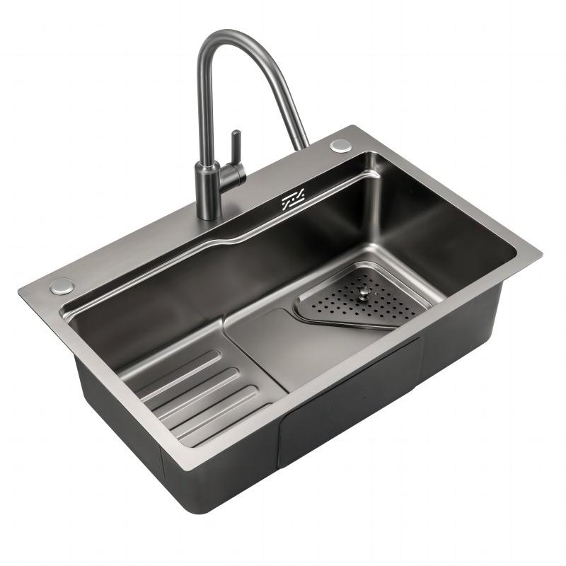 SS304 Gunmetal Gray Big single Bowl Kitchen Sink