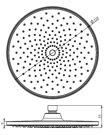 HJ-D103 rain shower dimension